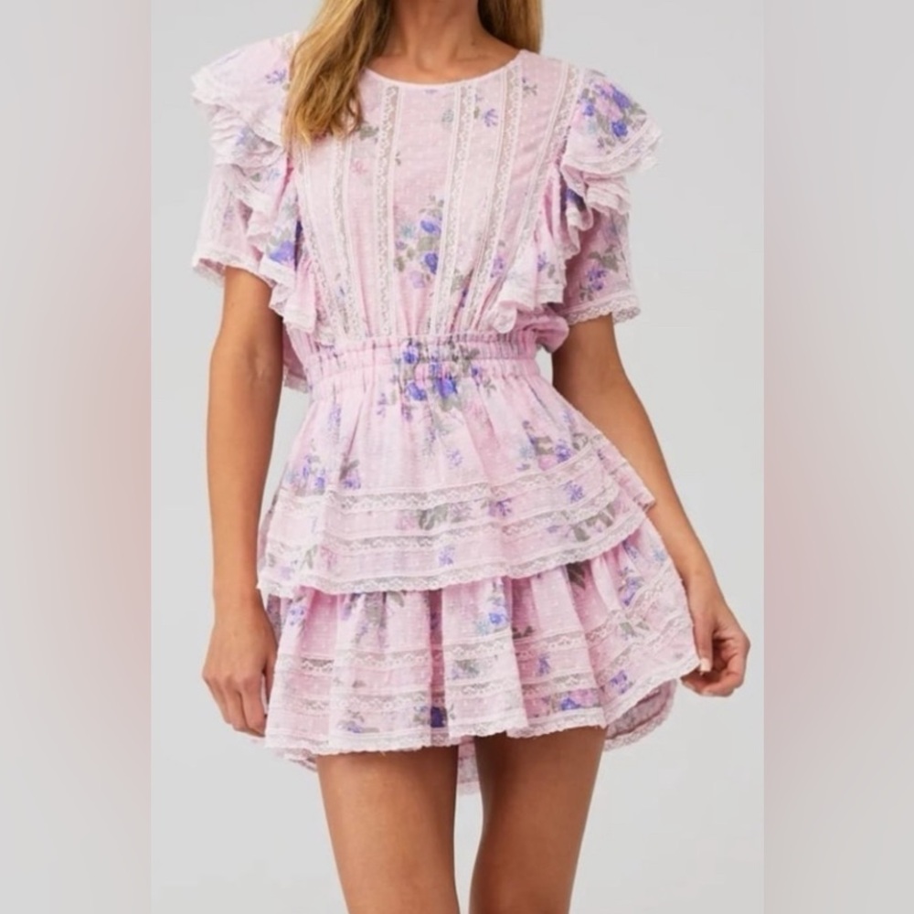 *NEW* LoveShackFancy Natasha Mini Dress in Juicy Plum sz P (XS)